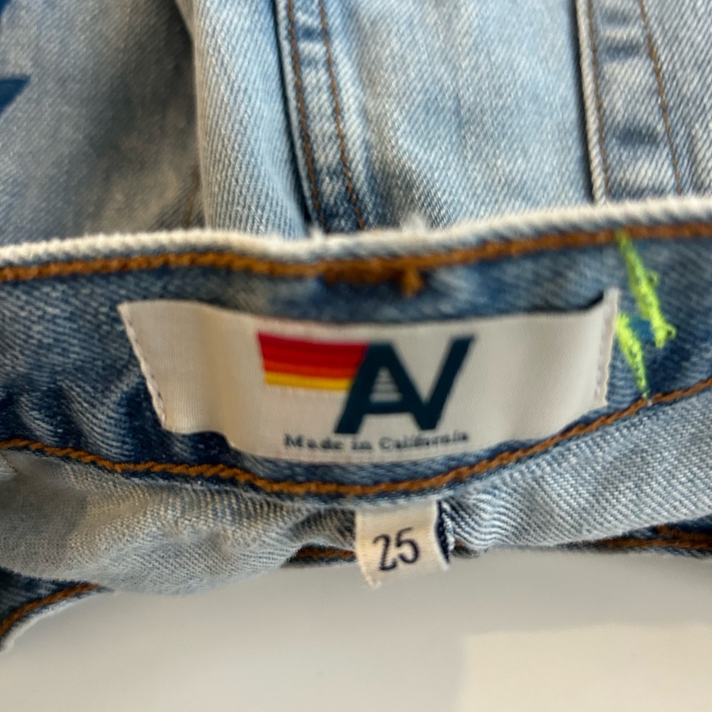 Aviator Nation Distressed Denim Shorts 25 - Picture 6 of 7